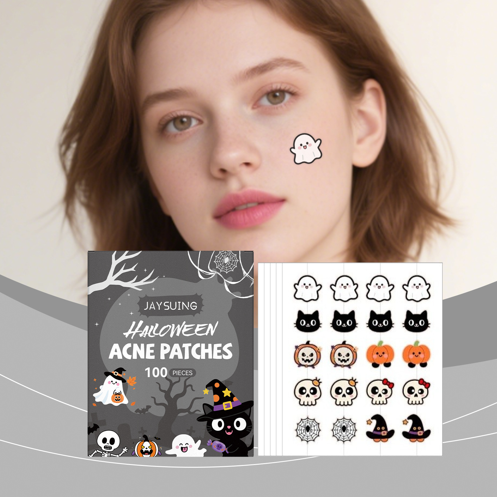 Tea Tree Spot Treatment - Halloween Acne Patches, 100 stks Onzichtbare