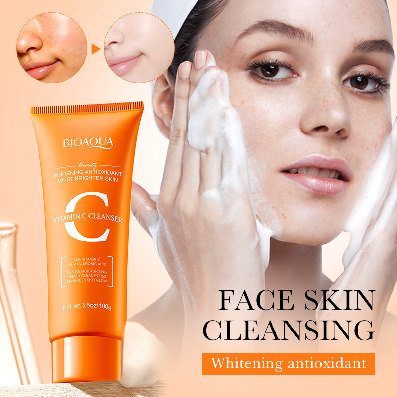 Skincare Bioaqua - BIOAQUA Vitamine C Gezichtsreiniger Hydraterende Whitening