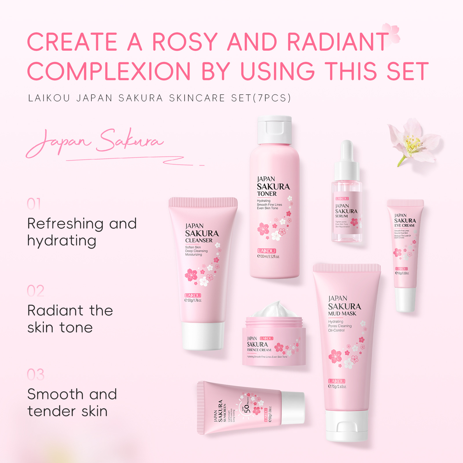 Koreaanse Sakura Skincare Set  - Skincare Bioaqua recensie en prijs
